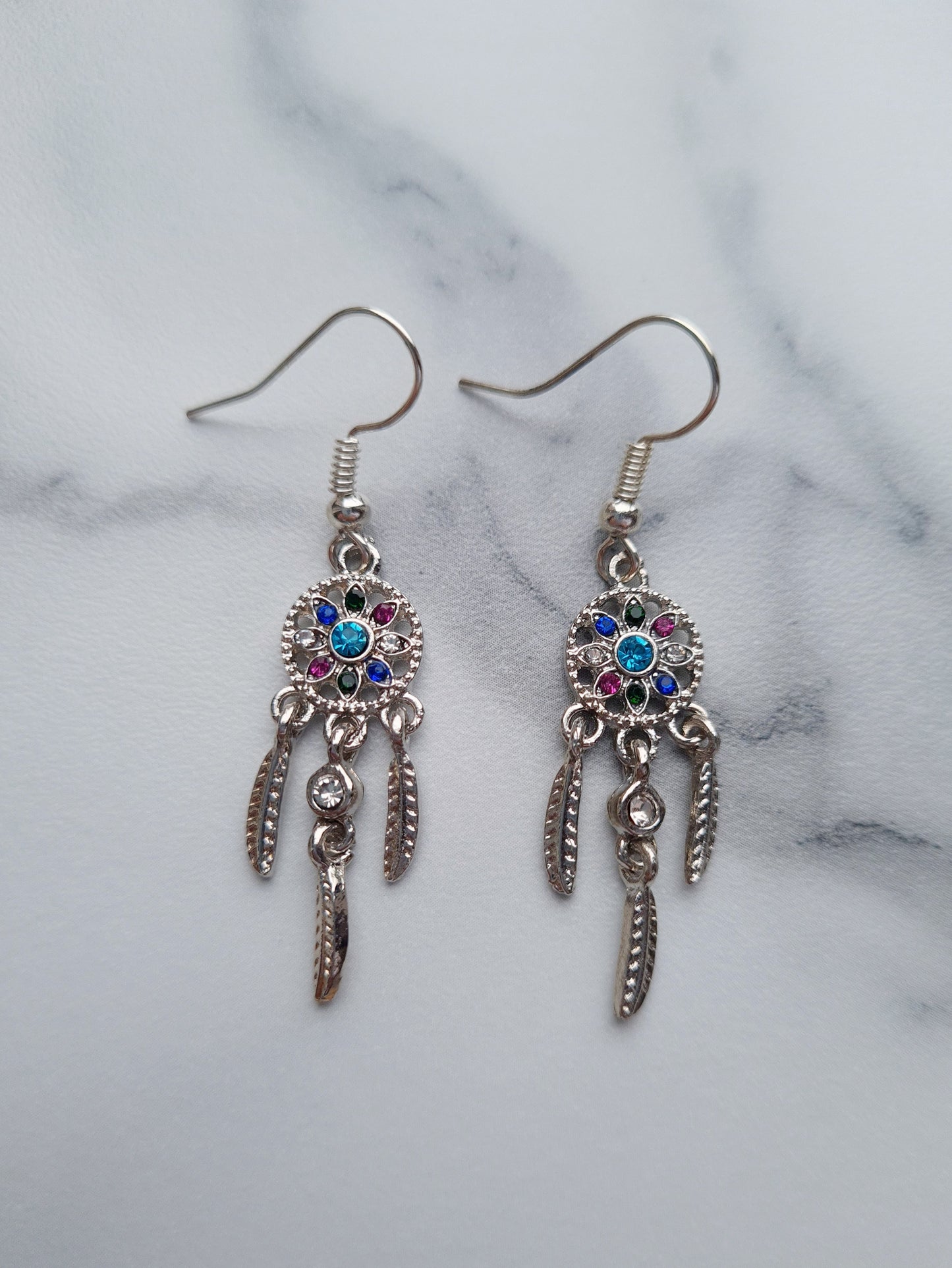 Silver Dreamcatcher Earrings