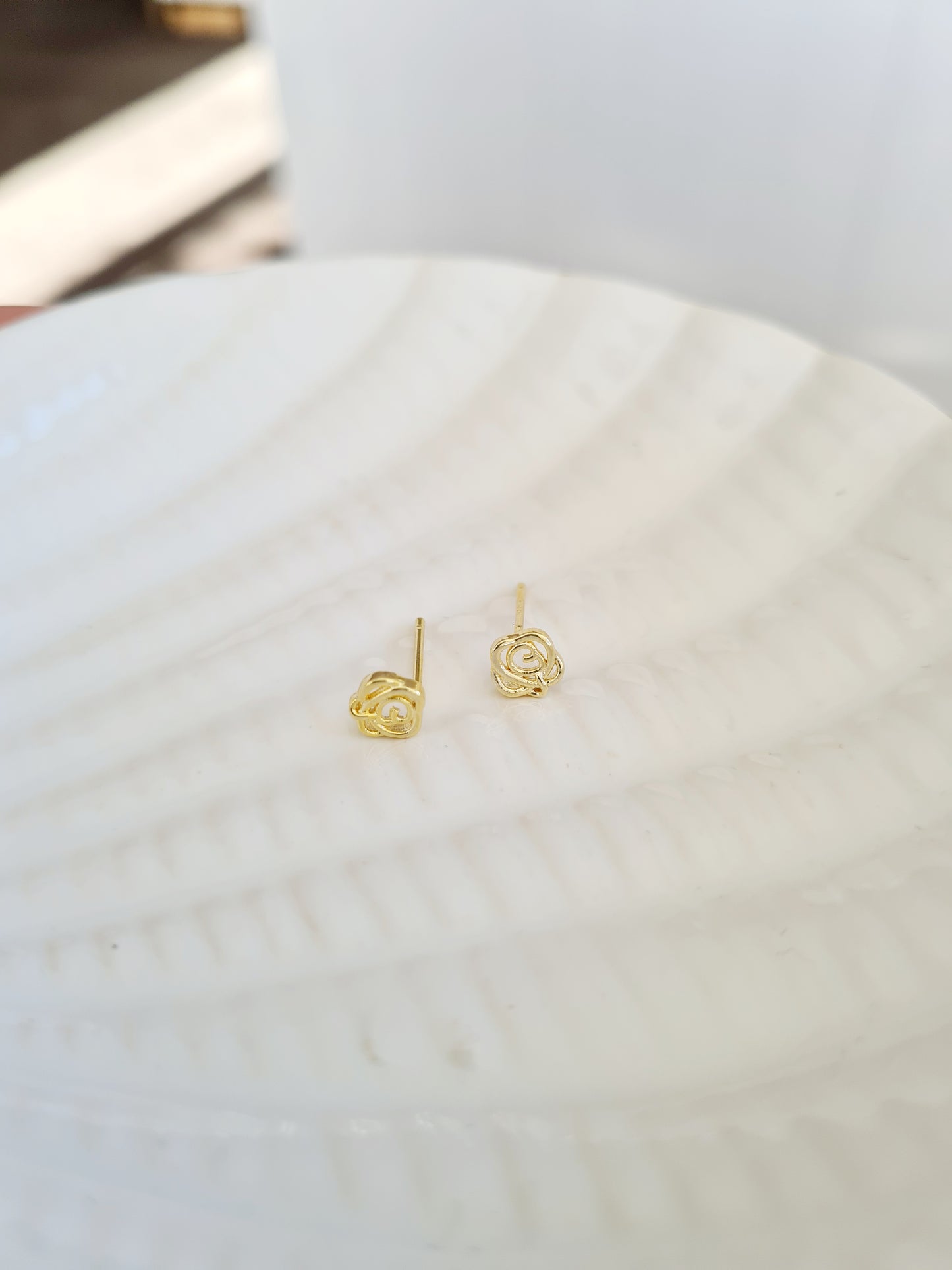 Gold Rose Studs