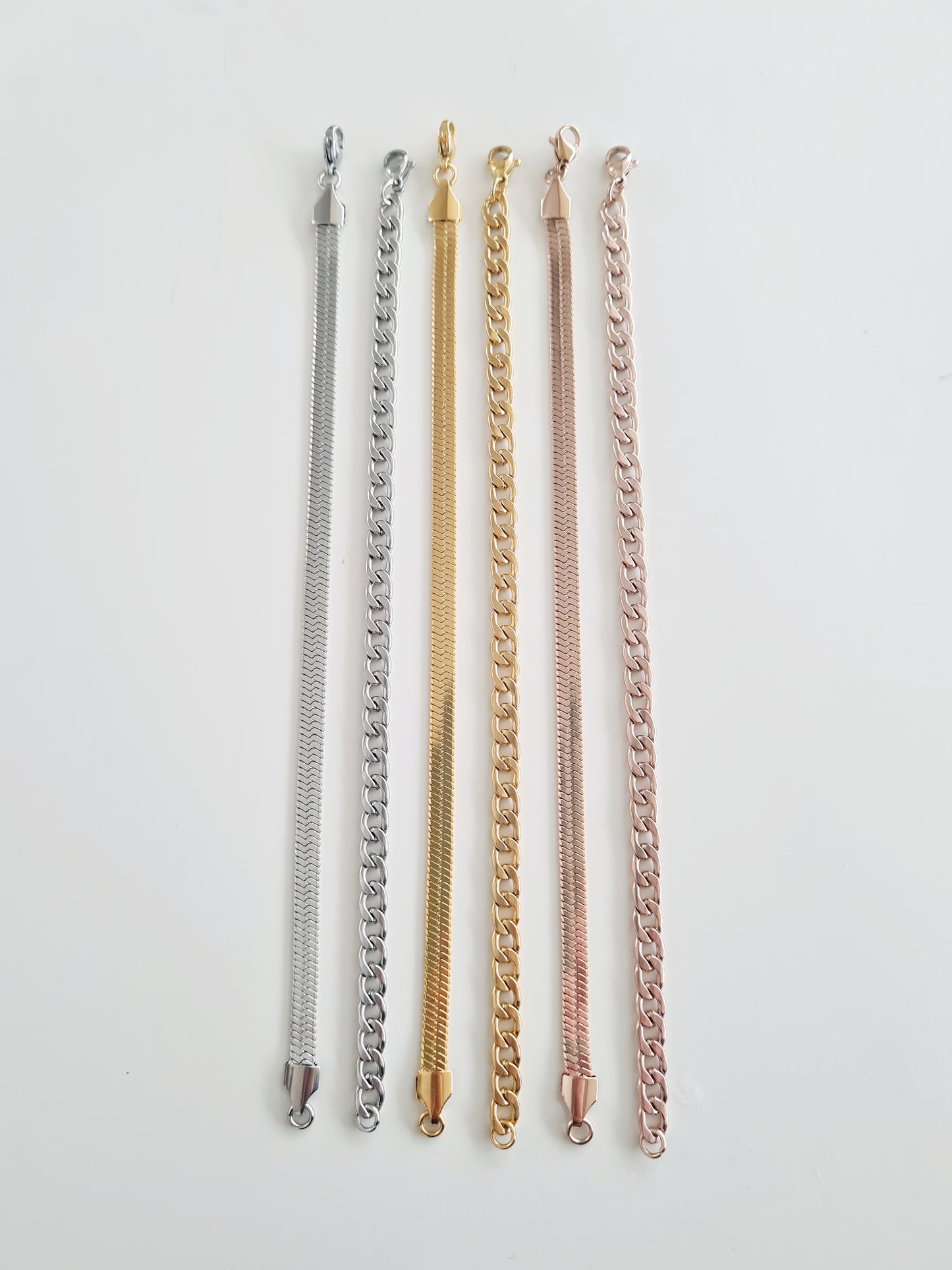 Stainless Steel 14K Gold Plated Chain Bracelets