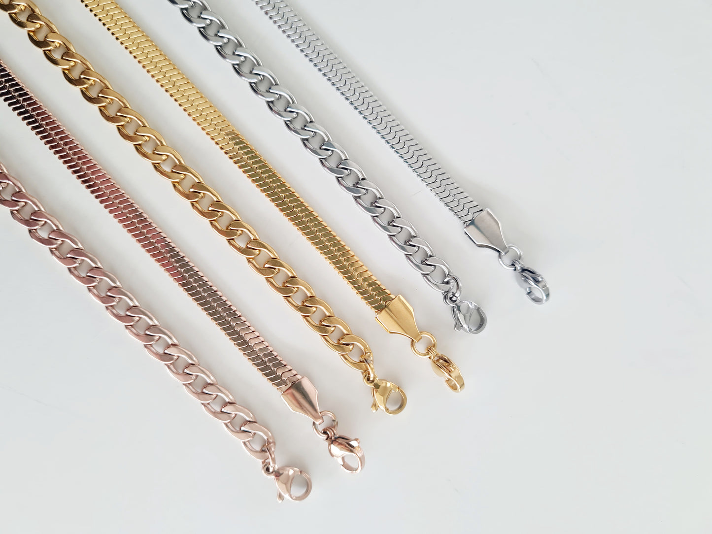 Stainless Steel 14K Gold Plated Chain Bracelets