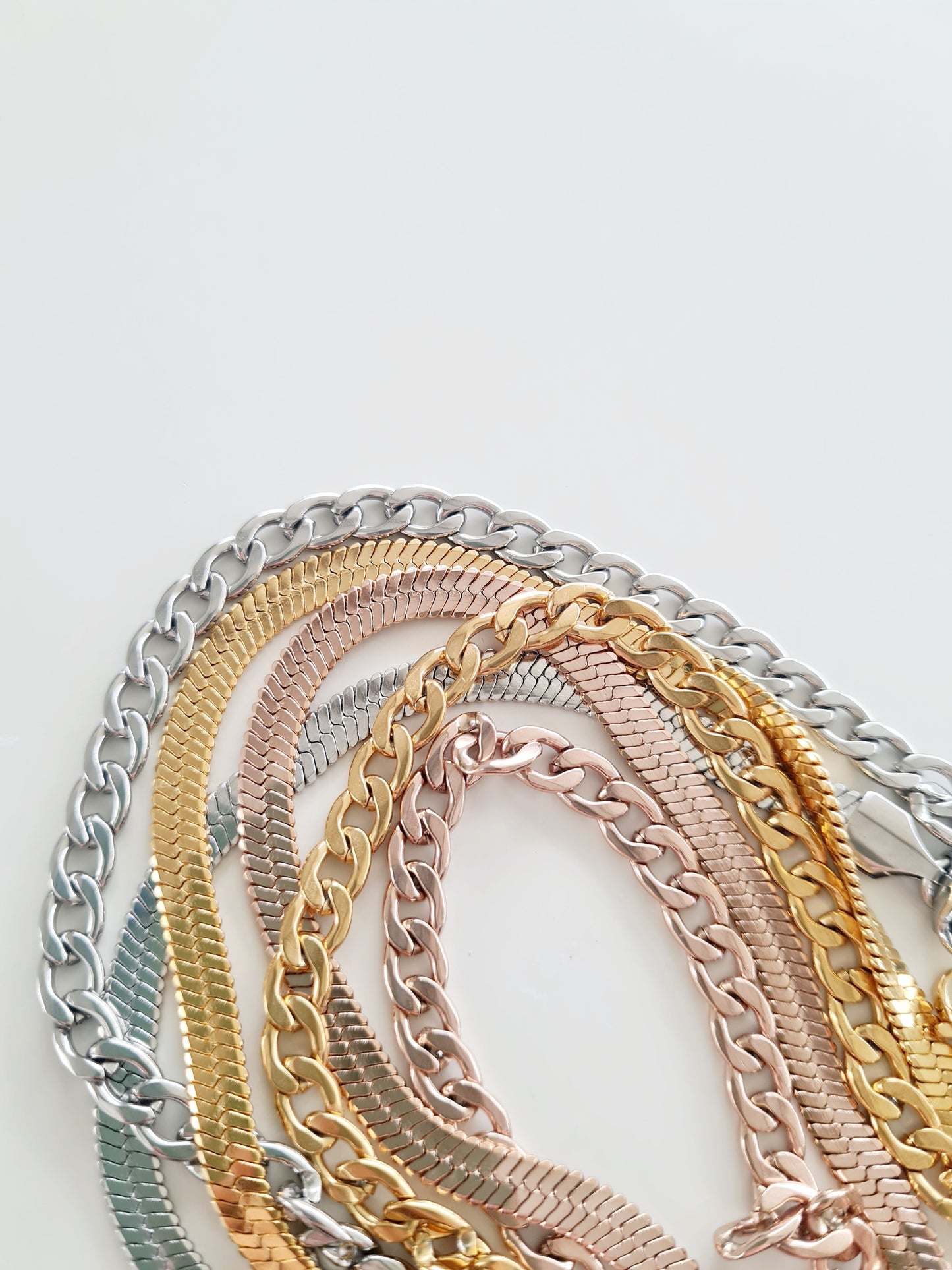 Stainless Steel 14K Gold Plated Chain Bracelets