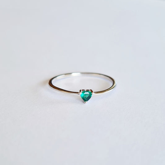 Emerald Sterling Silver Ring