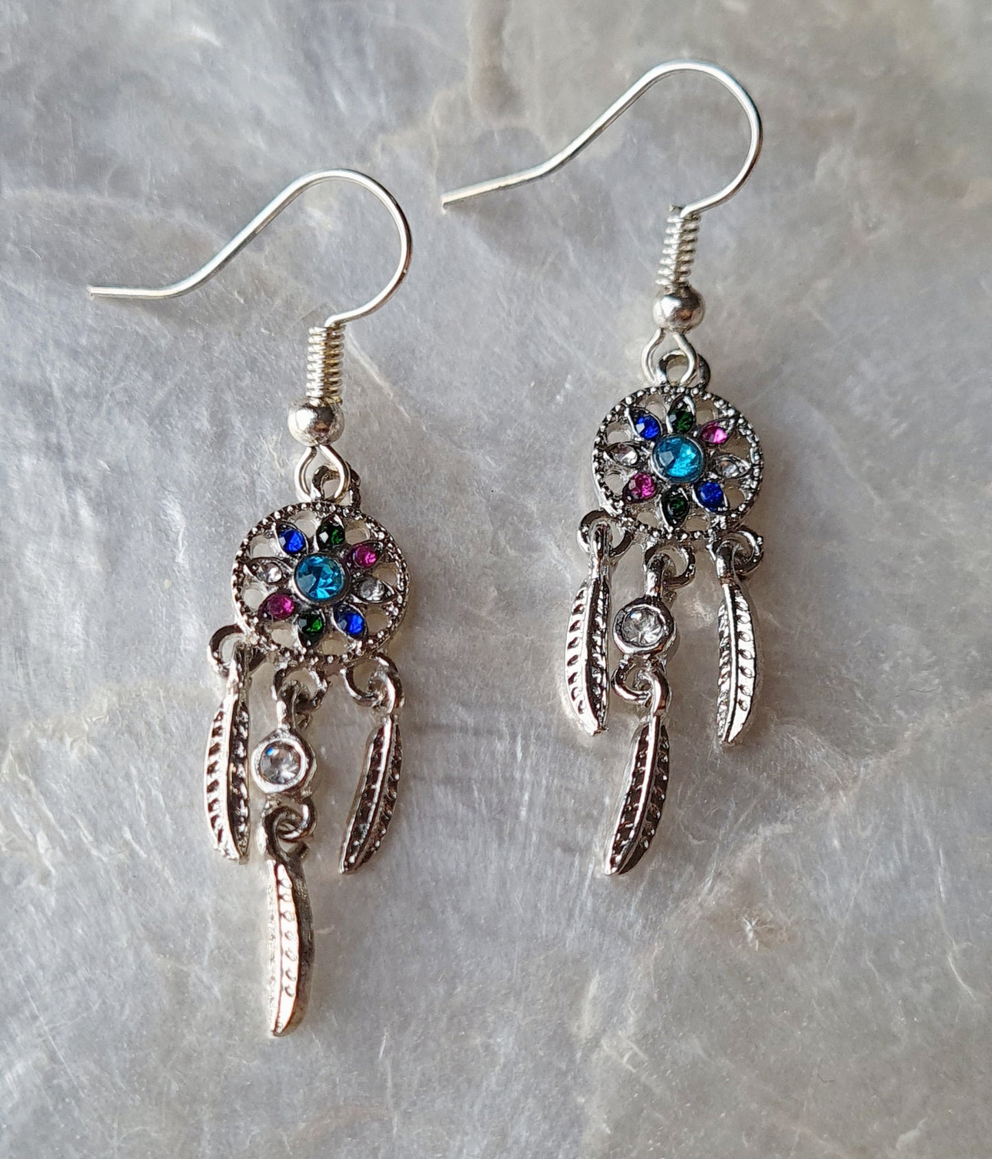 Silver Dreamcatcher Earrings