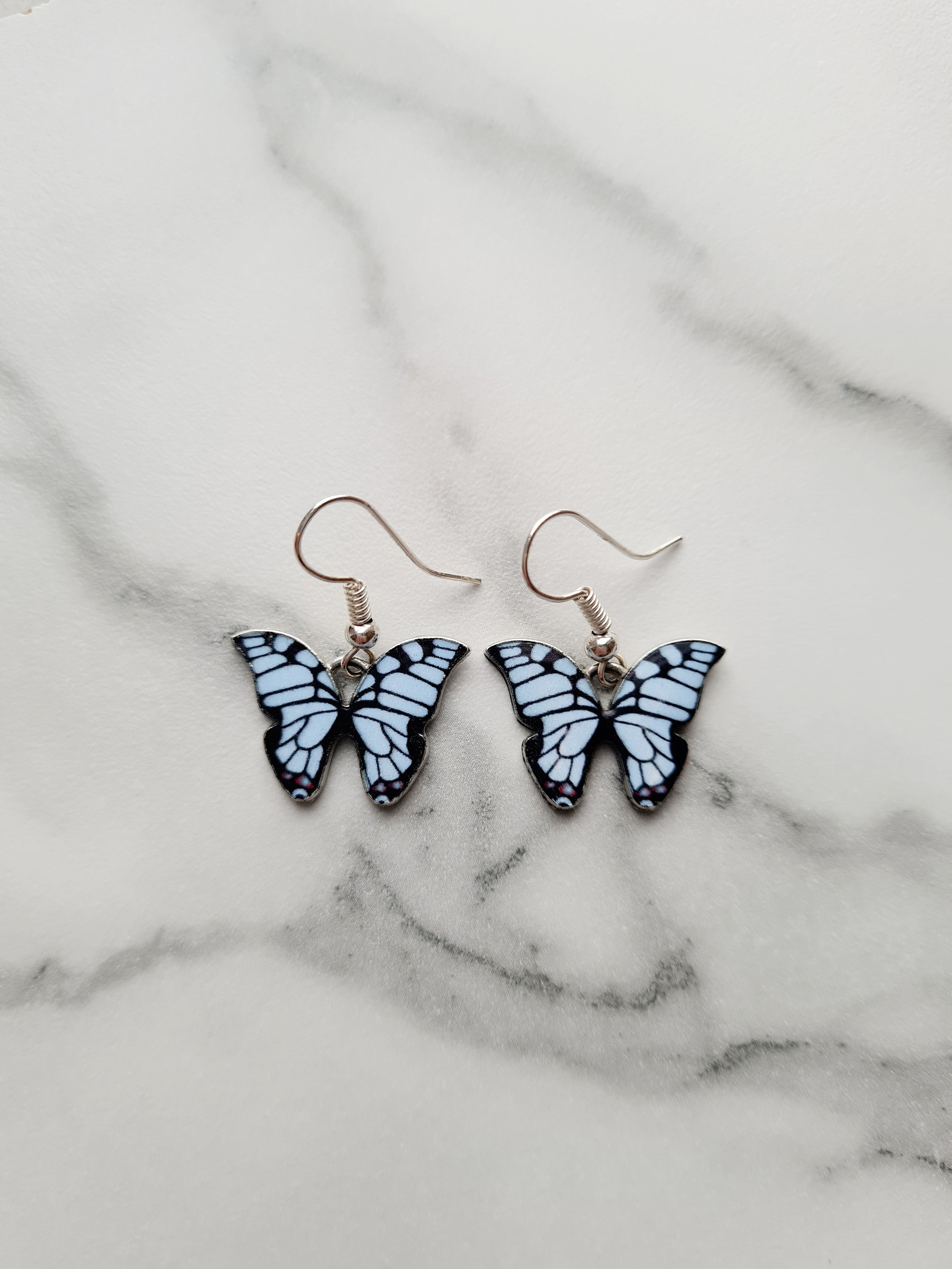 Butterfly earrings real flower earrings resin flower jewelry  Ammil  Design LLC