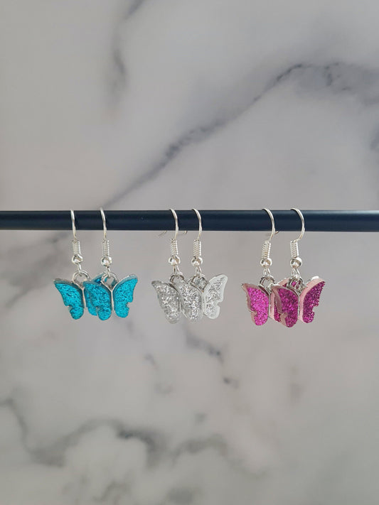 Glitter Butterfly Earrings