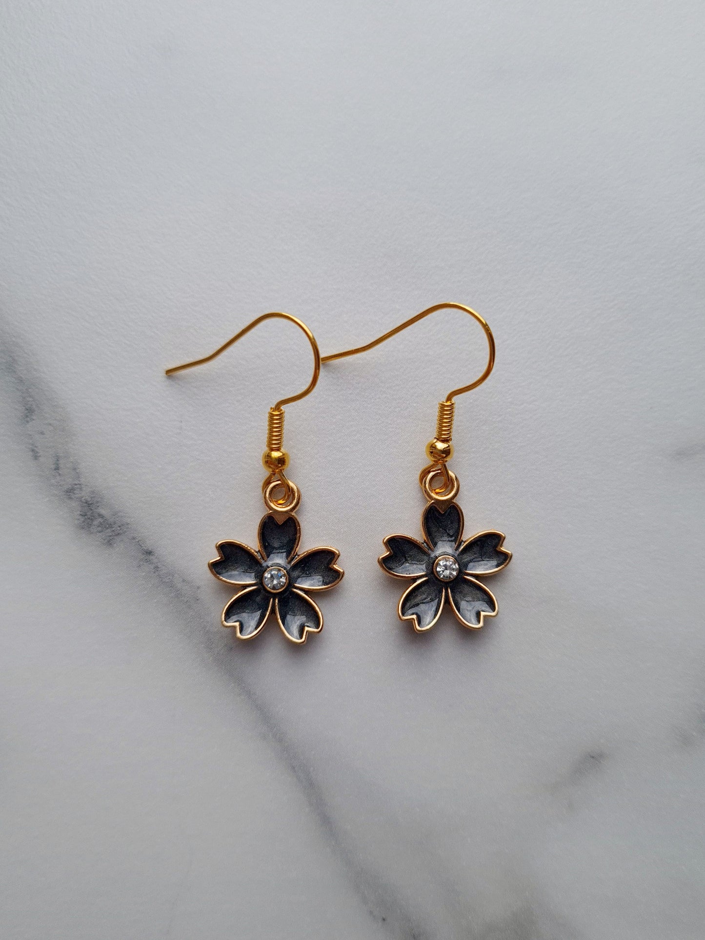 Rhinestone Flower Earrings