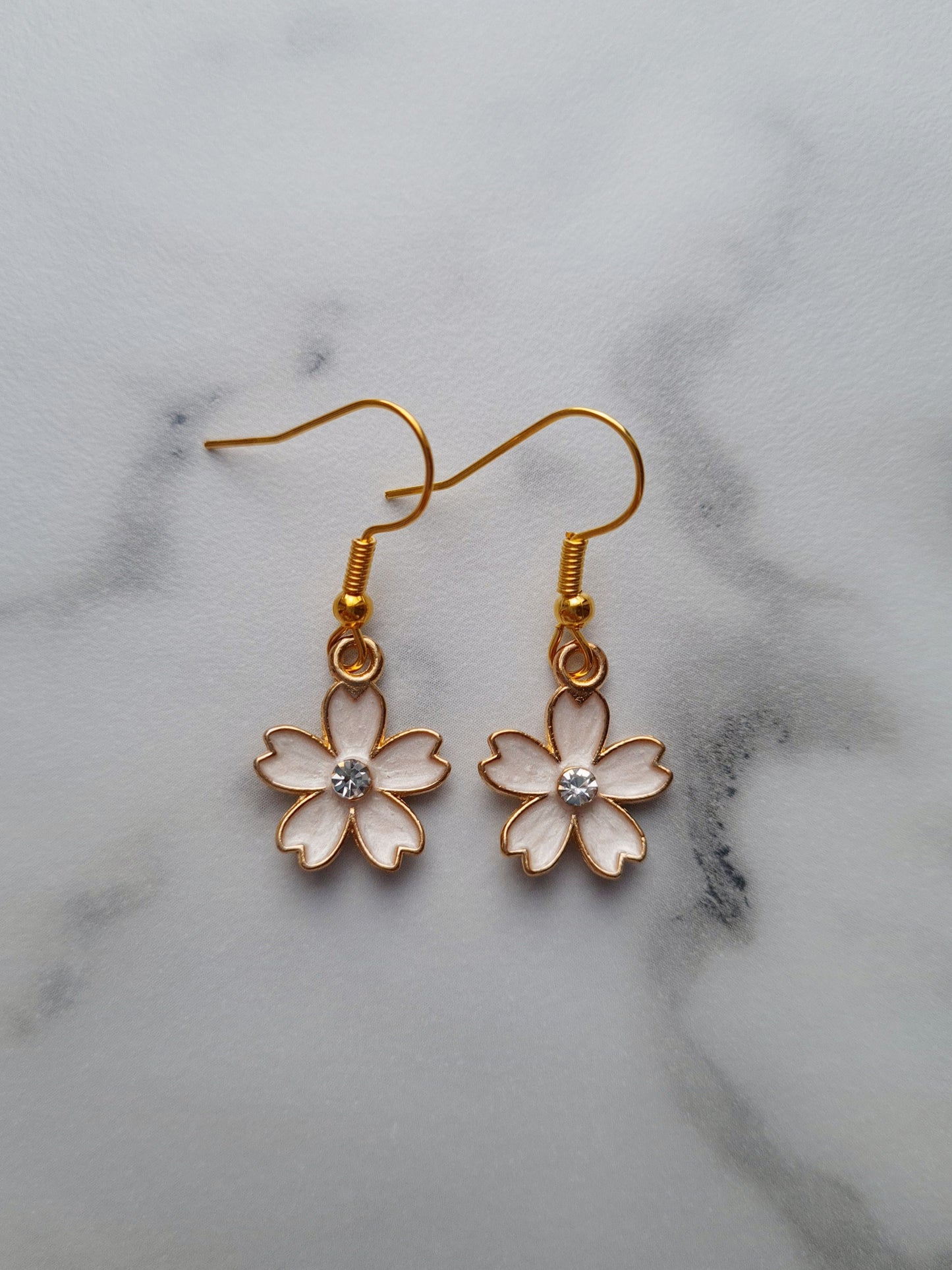 Rhinestone Flower Earrings