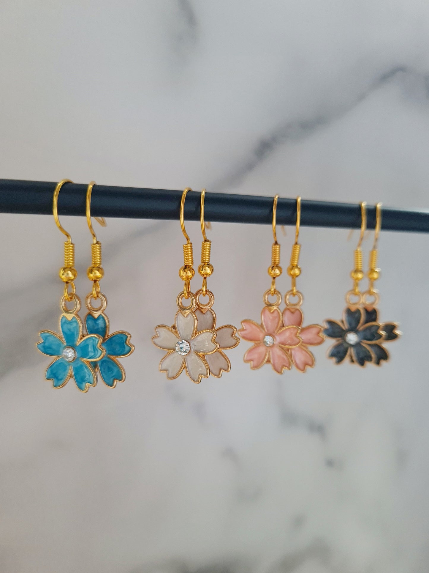 Rhinestone Flower Earrings