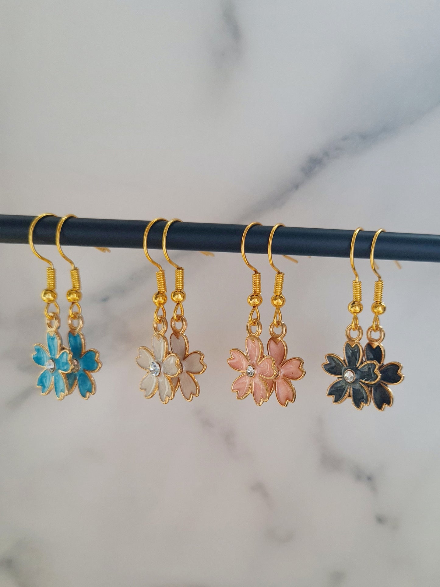 Rhinestone Flower Earrings