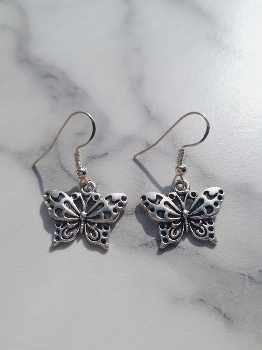 Silver Butterfly Earrings