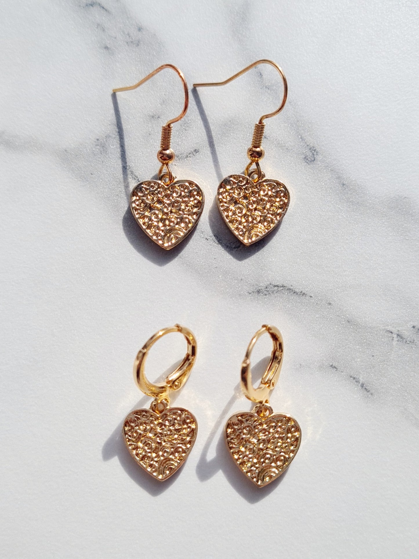 Gold Heart Earrings